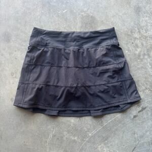Lululemon Pace Rival Skirt (Tall) 4-way Stretch 15" Women's 4 Black Run Skort